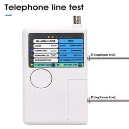 Meshiv 4 In 1 Remote Cable Tester RJ45, RJ11, USB and BNC LAN Network Cable Cat5 Cat6 Wire Tester for UTP STP Telephone LAN Cables Tracker Detector Tool (Remote Cable Tester 4 in 1 -White) image 5