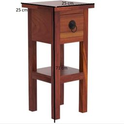 nishant handicraft Solid Wood Sofa Side Table for Living Room | Telephone Table with 1 Drawer and 1 Shelf Storage for Home | Sheesham Wood End Table Brown image 3