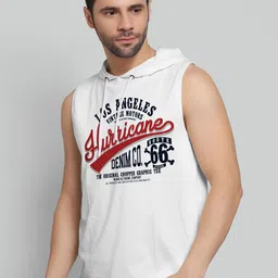 Juxar Printed Cotton Hooded Sleeveless Gym Vest-16