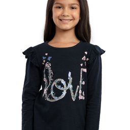 UNDER FOURTEEN ONLY Girls Navy Blue Printed Top-image-18