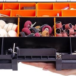 Sevia Plastic Hardware & Parts Organizer Work Tools 21 Compartments Wrench Screwdriver Sockets Screw and Small Tools Box, Plastic Tool Storage Box for Nails, Screws, Nuts, and Bolts image 4