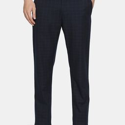 Blackberrys Men Checked Slim Fit Pure Cotton Trousers-picture-37