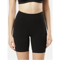 Jockey SH03 Women Mid Waist Cotton Elastane Seamfree Shorts Shapewear - Black-picture-0