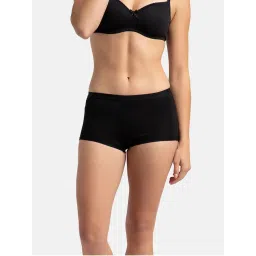 Jockey 1810 Women Full Coverage Micro Modal Elastane Boy Shorts - Black-picture-47
