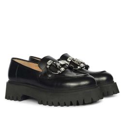 Saint G Womens Black Leather Loafers-picture-19