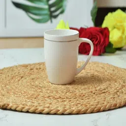 Homefab India Set Of 6 Beige-Coloured Solid Jute Table Placemats-31