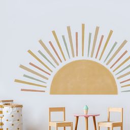 Jaamso Royals Beige & Blue Printed Self-Adhesive Wall Stickers-image-3