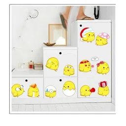 Jaamso Royals Yellow Fancy Eggs Printed Self-Adhesive Water Proof Wall Sticker-image-1