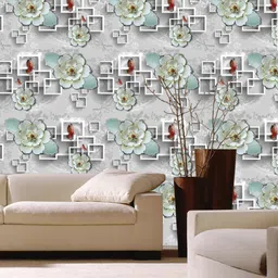 Jaamso Royals Grey Geometric Design Self Adhesive & Waterproof Wallpaper-25