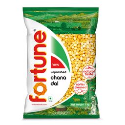 Fortune Chana dal, 1 kg, Unpolished and Sortex cleaned image 1