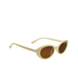 Peter Jones Eyewear Women Brown Lens & Cream-Coloured Cateye Sunglasses with UV Protected Lens 13026CR-image-99