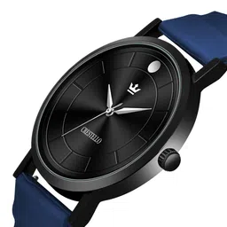 CRESTELLO Men Brass Dial & Straps Analogue Multi Function Watch CR-BLK028SLC-BLUE image 2