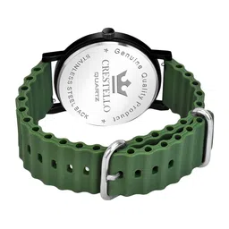 CRESTELLO Men Round Dial & Analogue Multi Function Watch CRCS-BK028-ORN-GRN image 4
