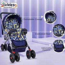 Odelee Baby Stroller for 0-5 Years Foldable with Adjustable backrest, 360° Swivel Wheel & Reversible Handlebar (Blue) image 4