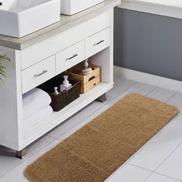 OBSESSIONS Camel Brown Solid 1400 GSM Anti-skid Bath Rugs-image-15