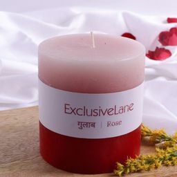 ExclusiveLane Handmade Rose Scented Pillar Candle (30 Hour Burn Time)-39
