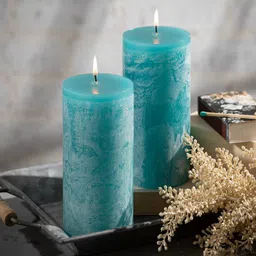 Aromatic Fables 2-Pcs Turquoise Blue Lavender Scented Candles-21