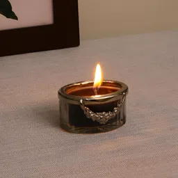 Decor de Maison Black & Silver Toned Textured Black Velvet Scented Jar Candle-37
