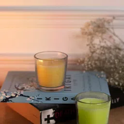 Dhrohar Oriental Elegance Green & Yellow 2 Pieces Tuberose Coffee Ivory Votive Candles-30