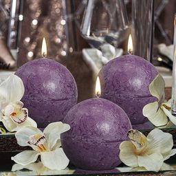 Aromatic Fables Purple 3 Pieces Printed Round Wax Candles-image-55