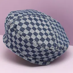 HAUTE SAUCE by  Campus Sutra Blue Checked Beret Hat-image-30