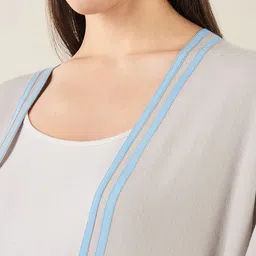 First Resort by Ramola Bachchan Asymmetric Open Front Longline Shrug image 5