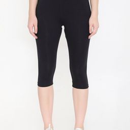 Feelings Solid Slim Fit Cotton Three-Fourth Length Tights-image-74