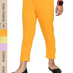 IndiWeaves Girls Pack Of 3 Pure Cotton Capris-picture-34