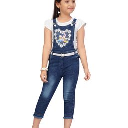 Aarika Girls White & Blue Top with Capris-image-4