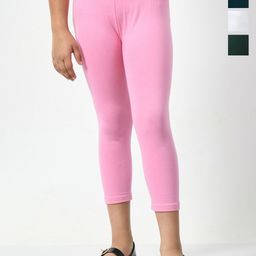 BAESD Girls Pack Of 4 Mid Rise Cotton Capris-image-45