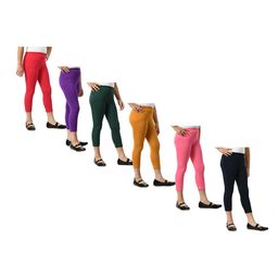 BAESD Girls Pack Of 6 Mid-Rise Skinny Fit Capris-image-92