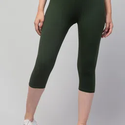 Apraa & Parma Women Olive Green Skinny Fit Capris-picture-50