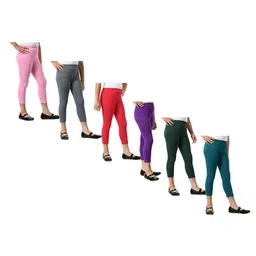 BAESD Girls Pack Of 6 Mid-Rise Capris-picture-1