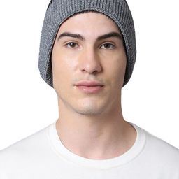 ELLIS Men Grey & Black Self-Design Beanie-15