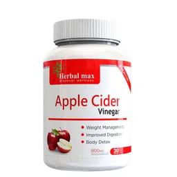 Herbal max Apple Cider Vinegar 800 Mg Capsules - 30 Premium Quality Veggie Capsules-image-37