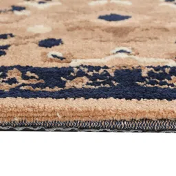 PRESTO Beige & Blue Traditional Printed Non-Shredding Rectangular Carpet image 4