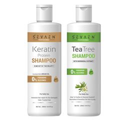 SEVAEN Combo of Keratin Protein Shampoo & Tea Tree Shampoo - 250 ml Each-36