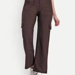 Next One Women Smart Straight Fit High-Rise Easy Wash Stretchable Corduroy Cargos-picture-19