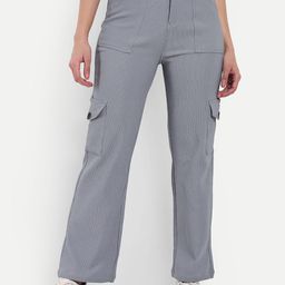 Next One Women Smart Straight Fit High-Rise Cropped Cargos Trousers-picture-14