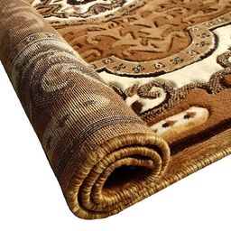 SANA CARPET Brown & Off White Ethnic Motifs Cotton Carpet-12