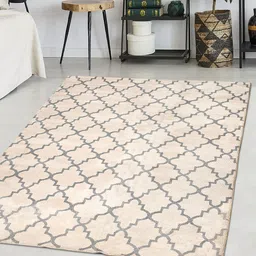 Saral Home Beige Printed Carpet-image-79