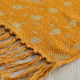 HANDICRAFT PALACE Yellow & White Printed Rectangular Cotton Carpet image 1