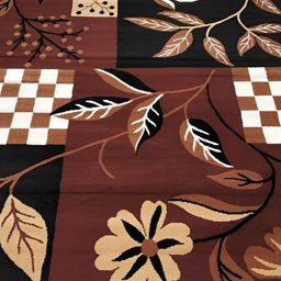 Asad Emporium Rugs Red & Black Floral Printed No Shreding Carpet-image-55