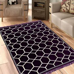 Sparrow world Wine & White Geometric Printed Rectangular Carpet-15