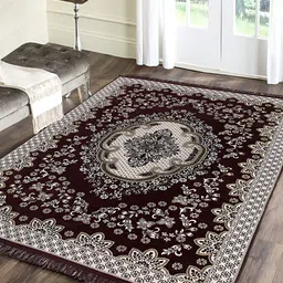 Sparrow world Brown & Cream Ethnic Motifs Living Room Carpet-12