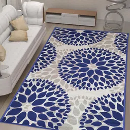 Athom Living Grey & Blue Printed Anti-Skid Carpet-picture-56