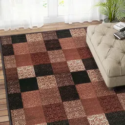 Status Black & Brown Vintage Persian Nylon Anti-Skid Carpet-17