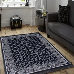 ZESTURE Black Printed Carpet-33
