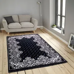 ZESTURE Black Printed Carpet-19