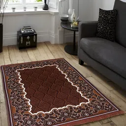 ZESTURE Brown Printed Carpet-44